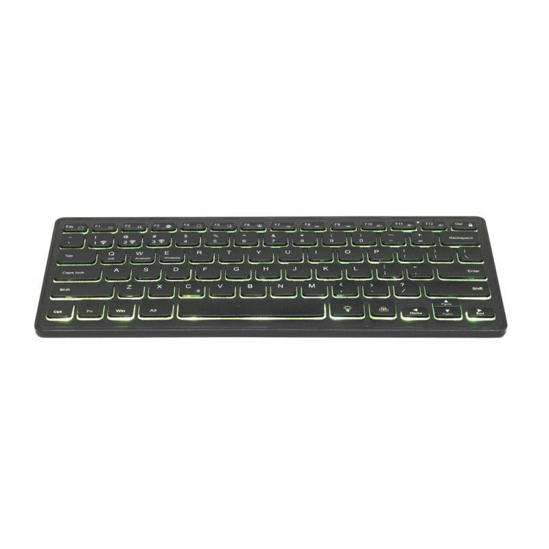 Gembird Clavier rétroéclairage Bluetooth RGB. disposition DE. noir - KB-BTRGB-01-DE Gembird Clavier rétroéclairage Bluetooth RGB. disposition DE. noir - KB-BTRGB-01-DE