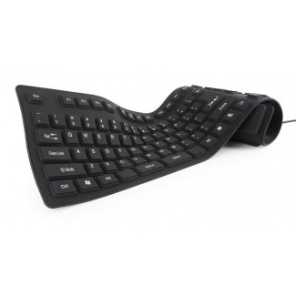 Gembird Clavier flexible. USB. adaptateur OTG. couleur noire. disposition US - KB-109F-B