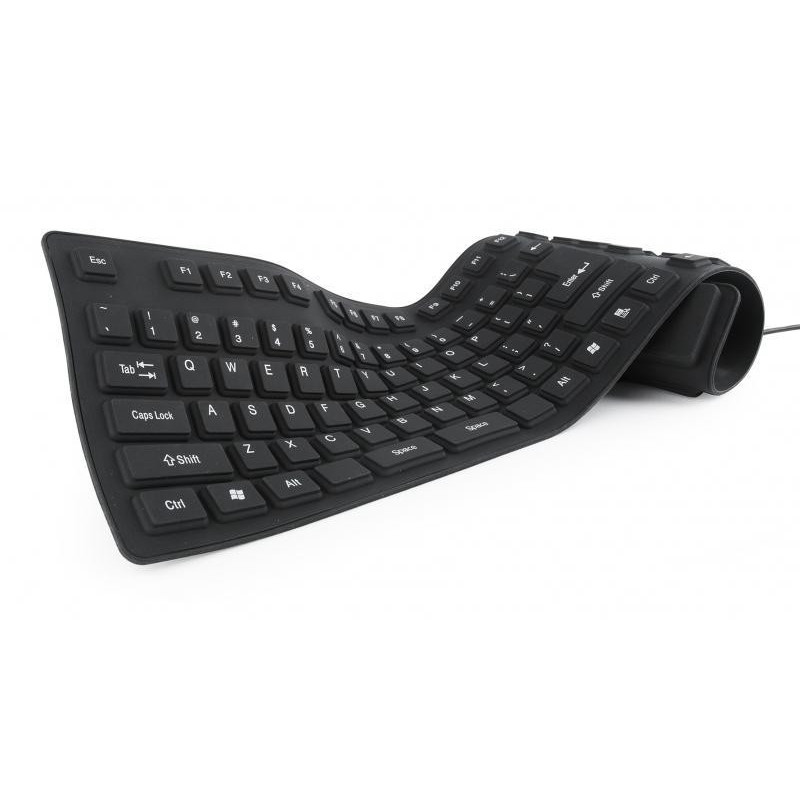 Gembird Clavier flexible. USB. adaptateur OTG. couleur noire. disposition US - KB-109F-B
