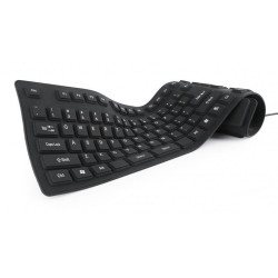 Gembird Clavier flexible. USB. adaptateur OTG. couleur noire. disposition US - KB-109F-B