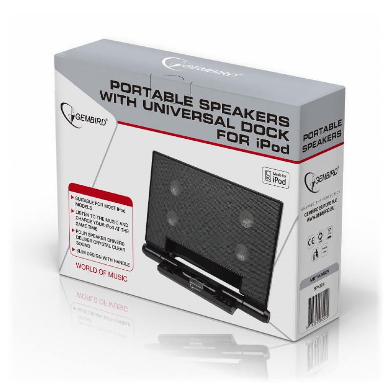 Gembird Haut-parleurs portables avec station d?accueil universelle pour iPhone et iPod - SPK320i