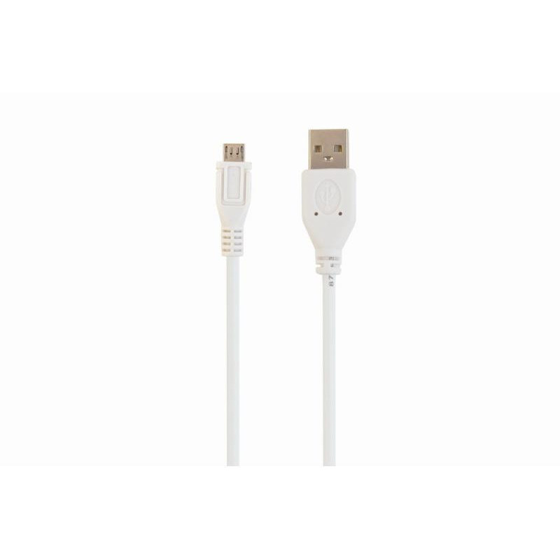 Câble Micro-USB CableXpert 1.8 m blanc CCP-mUSB2-AMBM-6-W Câble Micro-USB CableXpert 1.8 m blanc CCP-mUSB2-AMBM-6-W