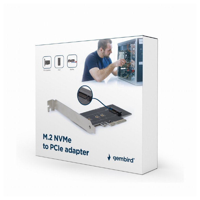 Gembird Carte d\'extension M.2 pour carte SSD PCI-Express. avec support extra-plat PEX-M2-01 Gembird Carte d\'extension M.2 pour carte SSD PCI-Express. avec support extra-plat PEX-M2-01