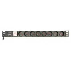 EnerGenie Adaptateur Multi prises PRO. 8 prises norme français. 1U. 16A. cable 3 m. EG-PDU-014-F