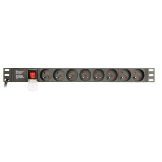 EnerGenie  Adaptateur Multi prises PRO. 8 prises norme français. 1U. 16A. cable 3 m. EG-PDU-014-FC14