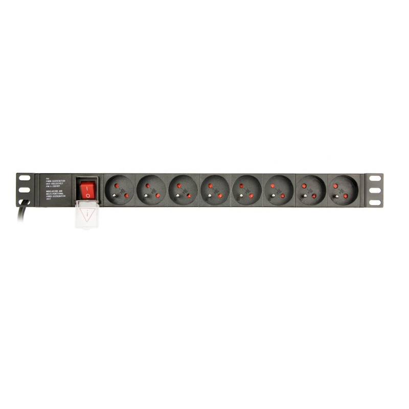 EnerGenie  Adaptateur Multi prises PRO. 8 prises norme français. 1U. 16A. cable 3 m. EG-PDU-014-FC14