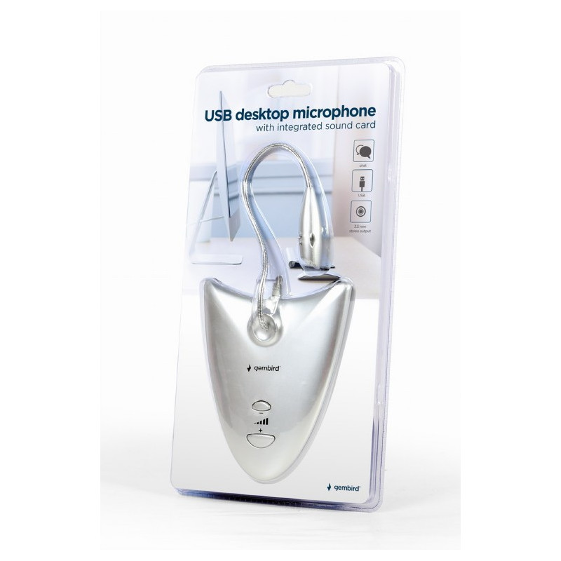 Gembird Microphone de bureau USB avec carte son intégrée MIC-DU-01 Gembird Microphone de bureau USB avec carte son intégrée MIC-DU-01