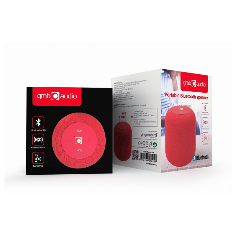 GMB Haut-parleur bluetooth Rouge SPK-BT-15-R