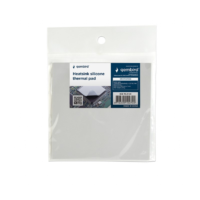 Gembird Coussin thermique en silicone dissipateur thermique. 100 x 100 x 1 mm TG-P-01