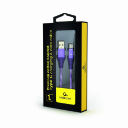 CableXpert USB Type-C-Kabel with metall-connector 1m CC-USB2B-AMCM-1M-PW