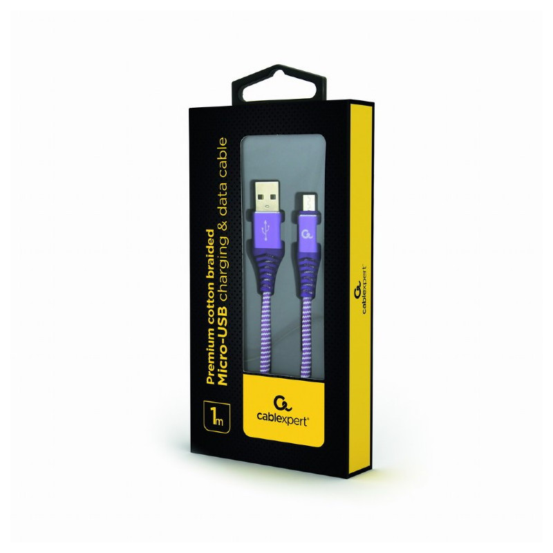 CableXpert Câble Micro-USB 1m CC-USB2B-AMmBM-1M-PW CableXpert Câble Micro-USB 1m CC-USB2B-AMmBM-1M-PW