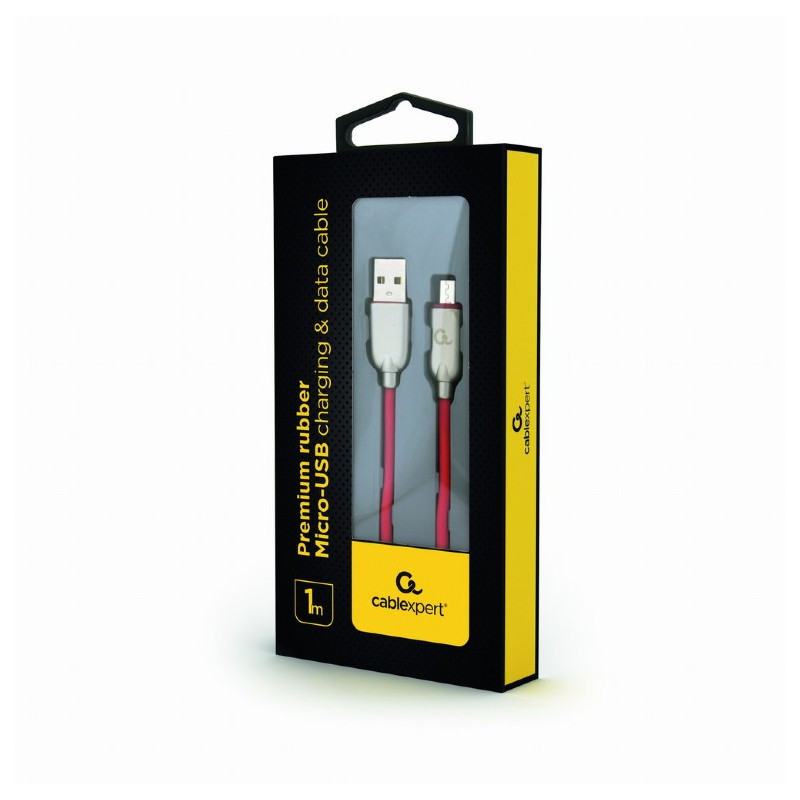 CableXpert Câble de chargement et de données Micro-USB 1m Rouge CC-USB2R-AMmBM-1M-R