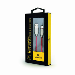 CableXpert Câble de chargement et de données Micro-USB 1m Rouge CC-USB2R-AMmBM-1M-R