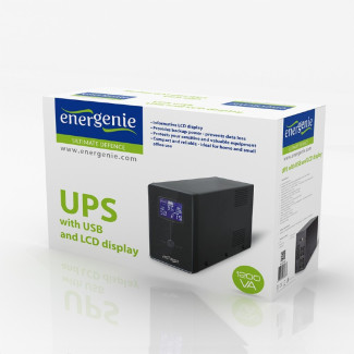 EnerGenie Onduleur avec USB et écran LCD. 1200 VA. noir - EG-UPS-033