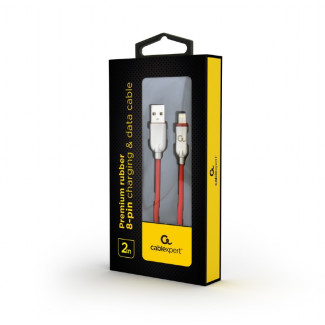Câble de charge et de données CableXpert 8 broches 2 m Rouge CC-USB2R-AMLM-2M-R