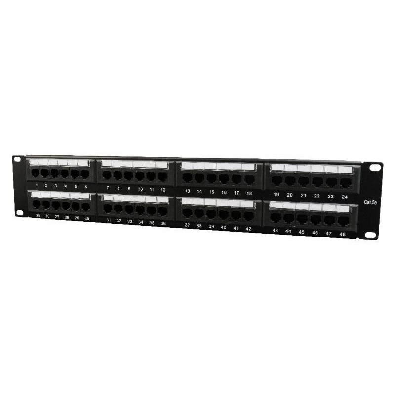 Panneau de brassage CableXpert Cat.5E 48 ports avec gestion de câbles arrière. NPP-C548CM-001