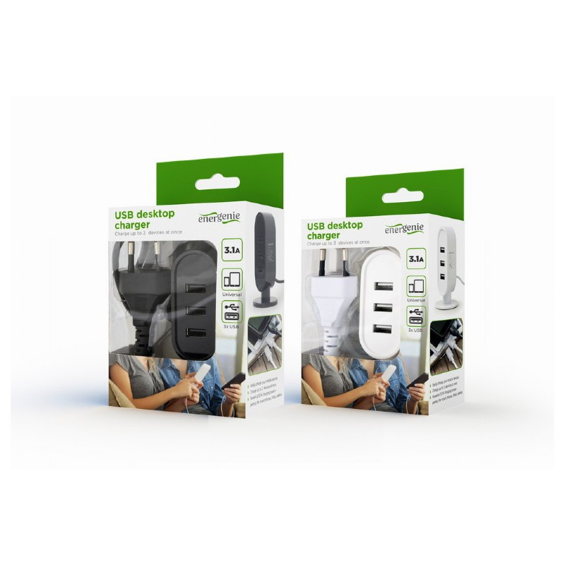 EnerGenie Chargeur de bureau USB universel. 3.1 A - EG-U3C3A-01-MX