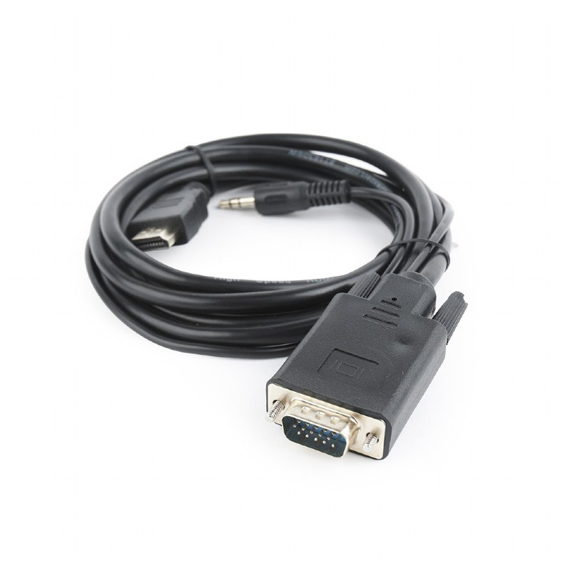 CableXpert Adaptateur HDMI vers VGA / Audio à port unique noir A-HDMI-VGA-03-6