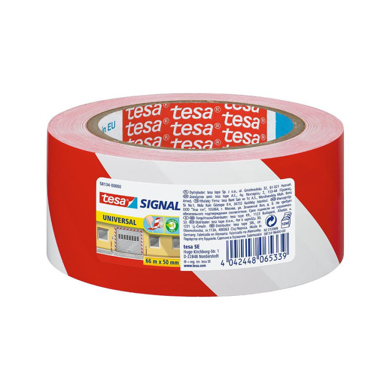 Tesa Marking Tape 50mm/66m (Red/White) Tesa Marking Tape 50mm/66m (Red/White)