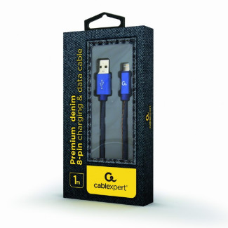 Câble CableXpert 8 broches avec connecteurs métalliques 1.8 m Noir CC-USB2J-AMLM-1M-BL