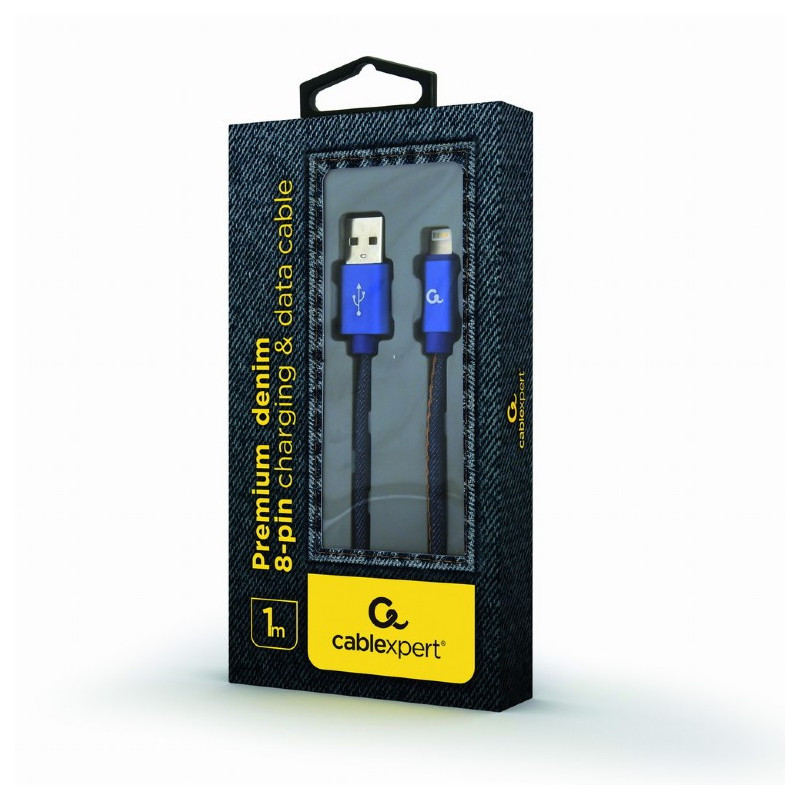 Câble CableXpert 8 broches avec connecteurs métalliques 1.8 m Noir CC-USB2J-AMLM-1M-BL