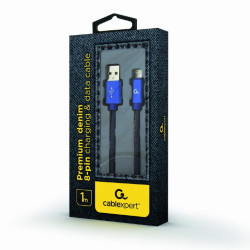 Câble CableXpert 8 broches avec connecteurs métalliques 1.8 m Noir CC-USB2J-AMLM-1M-BL