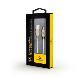 CableXpert Premium Câble de charge Micro-USB 2m blanc CC-USB2R-AMmBM-2M-W