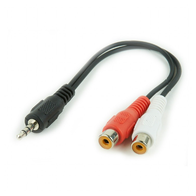 CableXpert prise jack 3.5 mm vers câble audio stéréo 2xCinch 0.2 m CCA-406
