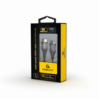 CableXpert Câble HDMI haute vitesse Mâle vers Mâle Premium CCBP-HDMI-1M