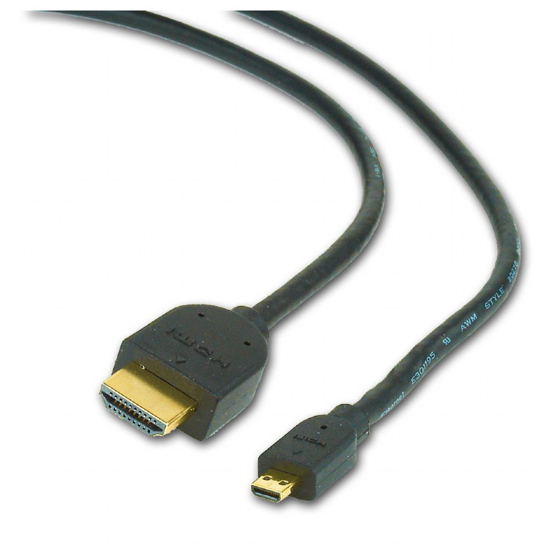 CableXpert Câble HDMI mâle vers micro D-mâle noir 1.8 m CC-HDMID-6 CableXpert Câble HDMI mâle vers micro D-mâle noir 1.8 m CC-HDMID-6