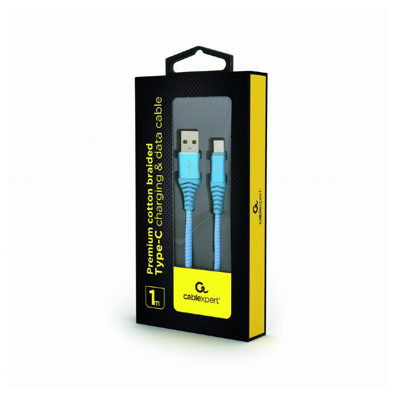 Câble USB Type-C CableXpert avec connecteurs métalliques 1.8 m CC-USB2B-AMCM-1M-VW 