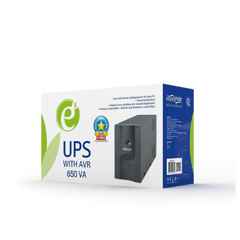 EnerGenie Onduleur avec AVR. 650 VA - UPS-PC-652A EnerGenie Onduleur avec AVR. 650 VA - UPS-PC-652A