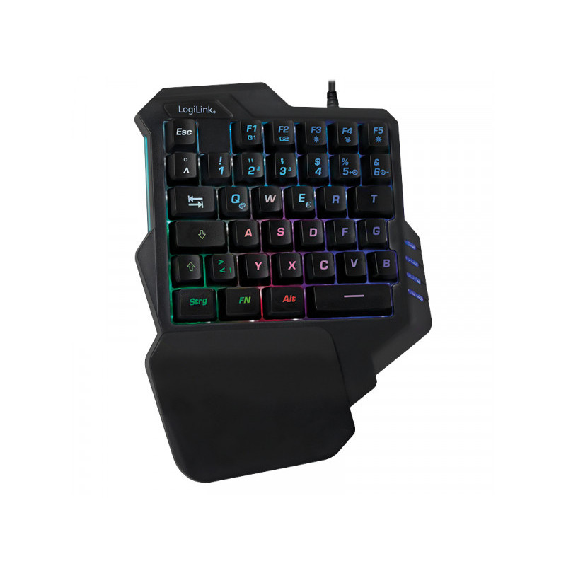 Clavier une main Gaming Logilink avec RGB - ID0181