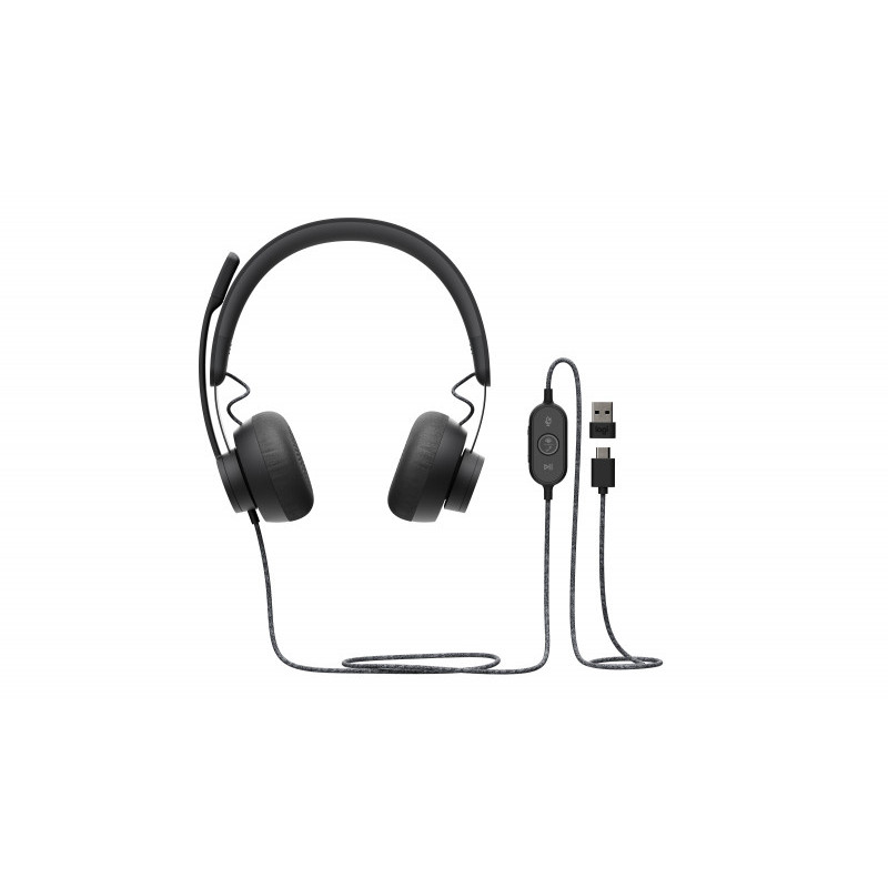 Logitech Zone Wired Teams - Casque - Arceau - Appels et musique - Noir - Binaural - Bouton 981-00087