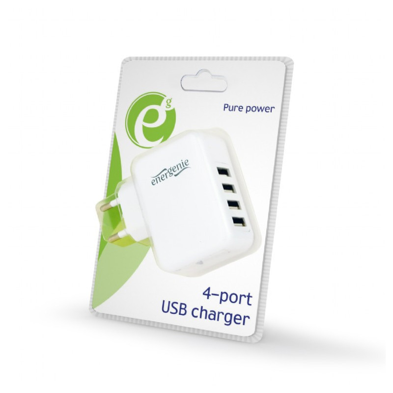 EnerGenie Chargeur Universel USB. 3.1 A. Blanc - EG-U4AC-02