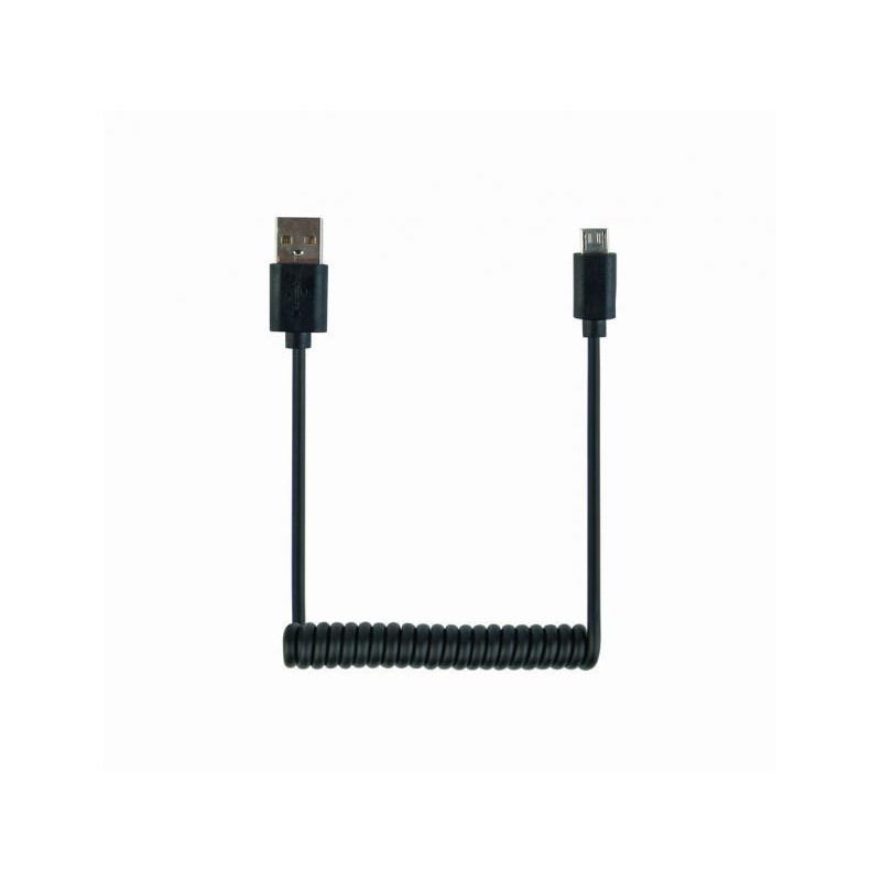 Câble micro USB torsadé CableXpert 1.8 m noir CC-mUSB2C-AMBM-6 Câble micro USB torsadé CableXpert 1.8 m noir CC-mUSB2C-AMBM-6