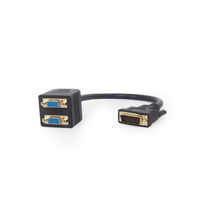 CableXpert DVI-I vers 2x câble répartiteur VGA 0.3 m noir A-DVI-2VGA-01 CableXpert DVI-I vers 2x câble répartiteur VGA 0.3 m noir A-DVI-2VGA-01