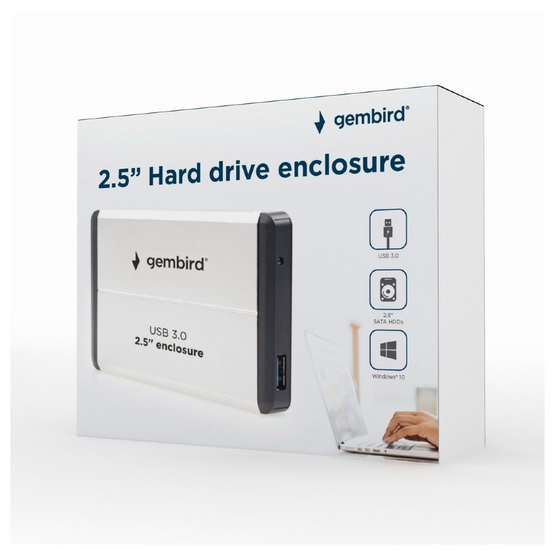 Gembird Boîtier USB 3.0 2.5\'\'. argent - EE2-U3S-2-S Gembird Boîtier USB 3.0 2.5\'\'. argent - EE2-U3S-2-S