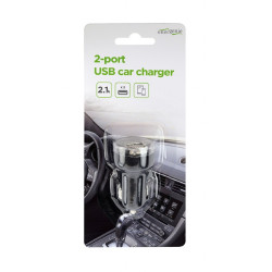 EnerGenie Chargeur de voiture USB à 2 ports. 2.1 A. noir - EG-U2C2A-CAR-02