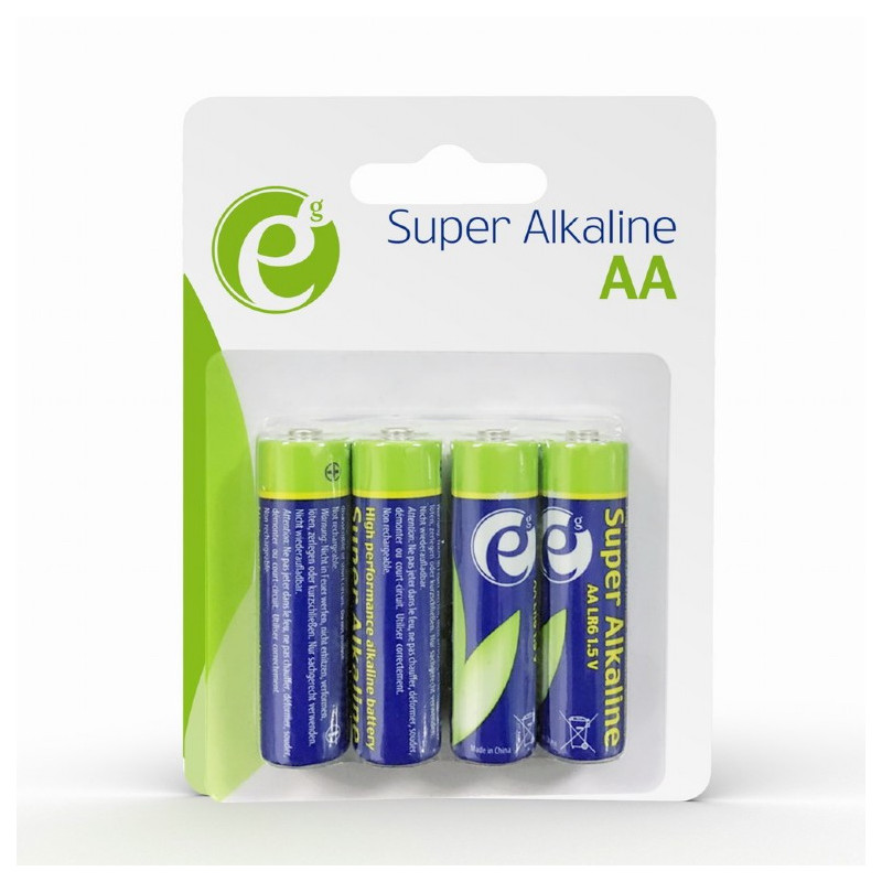 EnerGenie Pack de 4 Piles alcaline AA LR06 - EG-BA-AA4-01