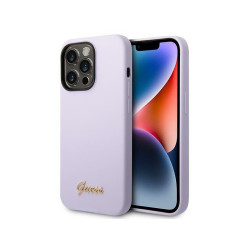 Guess iPhone 14 Pro Max purple hardcase Silicone Vintage Gold Logo