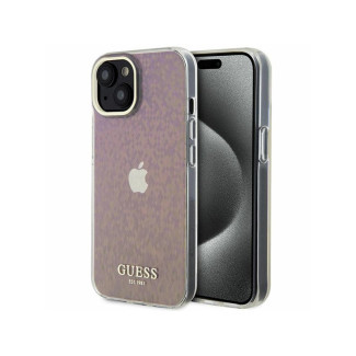 Guess iPhone 13/14/15 pink hardcase IML Faceted Mirror Disco Iridescent