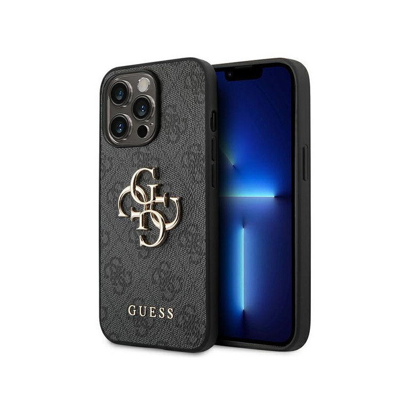 Guess iPhone 14 Pro Max grey hardcase 4G Big Metal Logo
