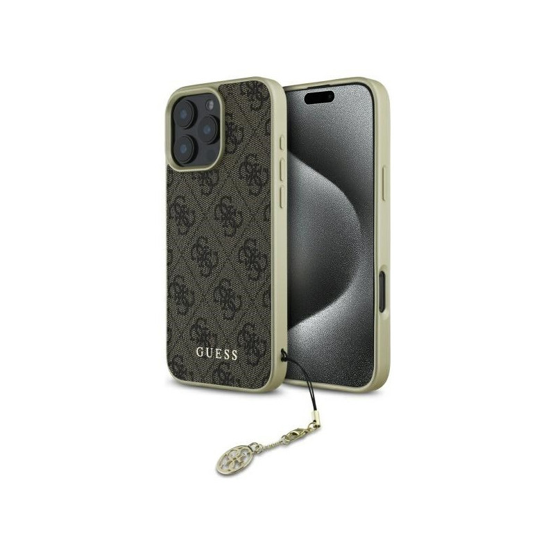 Guess iPhone 16 Pro brown hardcase 4G Charms Collection Guess iPhone 16 Pro brown hardcase 4G Charms Collection