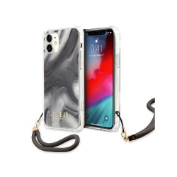 Guess Coque rigide pour iPhone 12 mini grise collection marbre