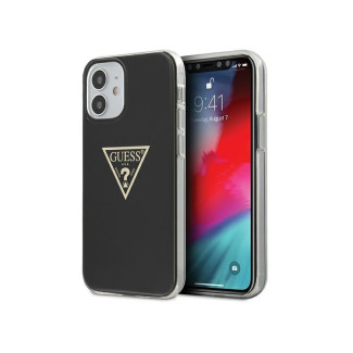Guess coque rigide noire pour iPhone 12 mini Coll. Métallique