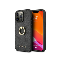 Guess Coque rigide grise pour iPhone 13/13 Pro 4G avec support anneau