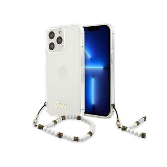 Guess iPhone 13/13 Pro Transparent hardcase White Pearl