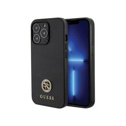 Guess Coque rigide noire pour iPhone 13/13 Pro logo en métal strass