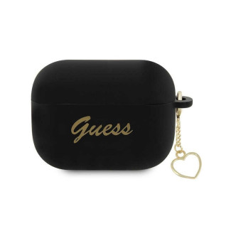 Guess Coque noire pour AirPods Pro 2 (2022/2023) silicone c?ur + pendentif